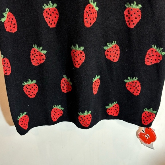 CIDER Sz 0XL Dress Polo Style Collar Strawberry Pattern Knit Short Sleeve NEW - Picture 5 of 10